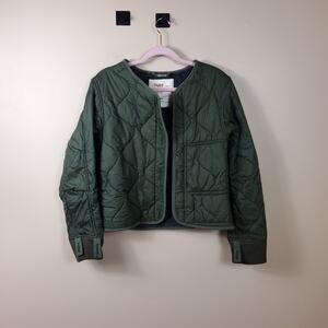 TNA Quilted Olive Green Crop Jacket